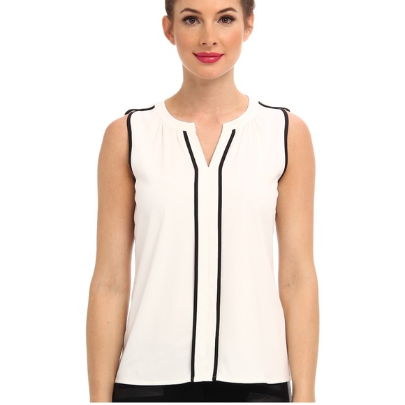Calvin Klein Tops - NEW Calvin Klein Sleeveless Contrast Trim Blouse